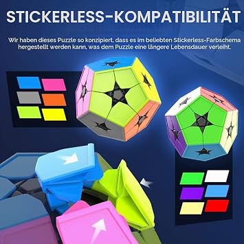 OJIN MoYu MoFang JiaoShi Meilong 2x2 Megaminx Dodecahedron Cube Puzzle Cubing Classroom Meilong Kibiminx Smooth Puzzle Cube Special Toy with a Cube Tripod