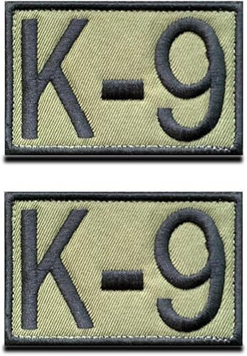 2 piezas militares K9 perro policía ejército perro servicio de perro con gancho y bucle totalmente bordado, emblema táctico K9 parches para fijar a