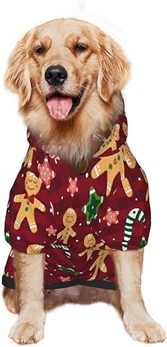 Miniatura 3 de Navidad con pan de jengibre, sudadera con capucha de caramelos, ropa de perro con bolsillo y sombrero, ropa de invierno, suéteres grandes