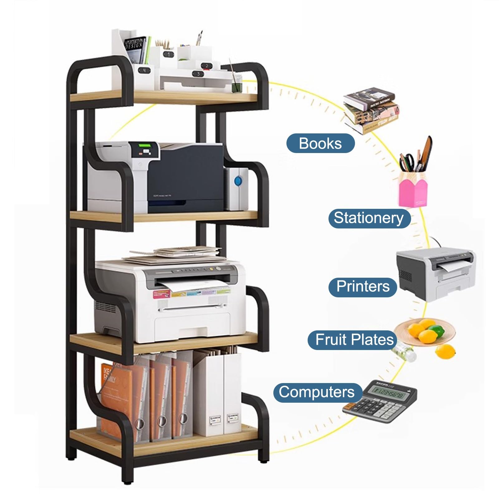 Mueble Equipo HiFi, Mueble HiFi, Estante De Gabinete De Torre Multimedia, De Componentes Estéreo Gabinete De Audio HiFi, para Sala De Estar Estudio De Grabación(White,60x132cm/23.6x52in)
