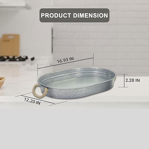 Miniatura 15 de Bandeja para servir con asa, 2 bandejas para servir alimentos, bandejas para servir alimentos, bandejas de servir para fiestas, almacenar, utilizar