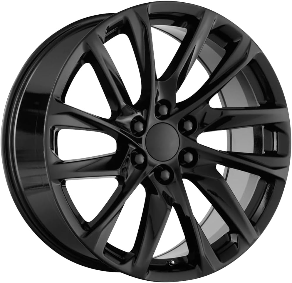 12-Spoke Escalade Replica Wheels in Gloss Black by Factory Reproductions