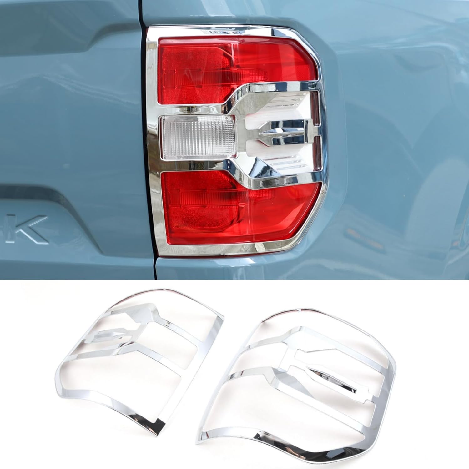 TOYCIDFG Car Tail Light Frame Cover Trim Compatible with Ford Maverick 2022-2025, Rear Lights Frame Cover Car Decoration Accessories (Black)