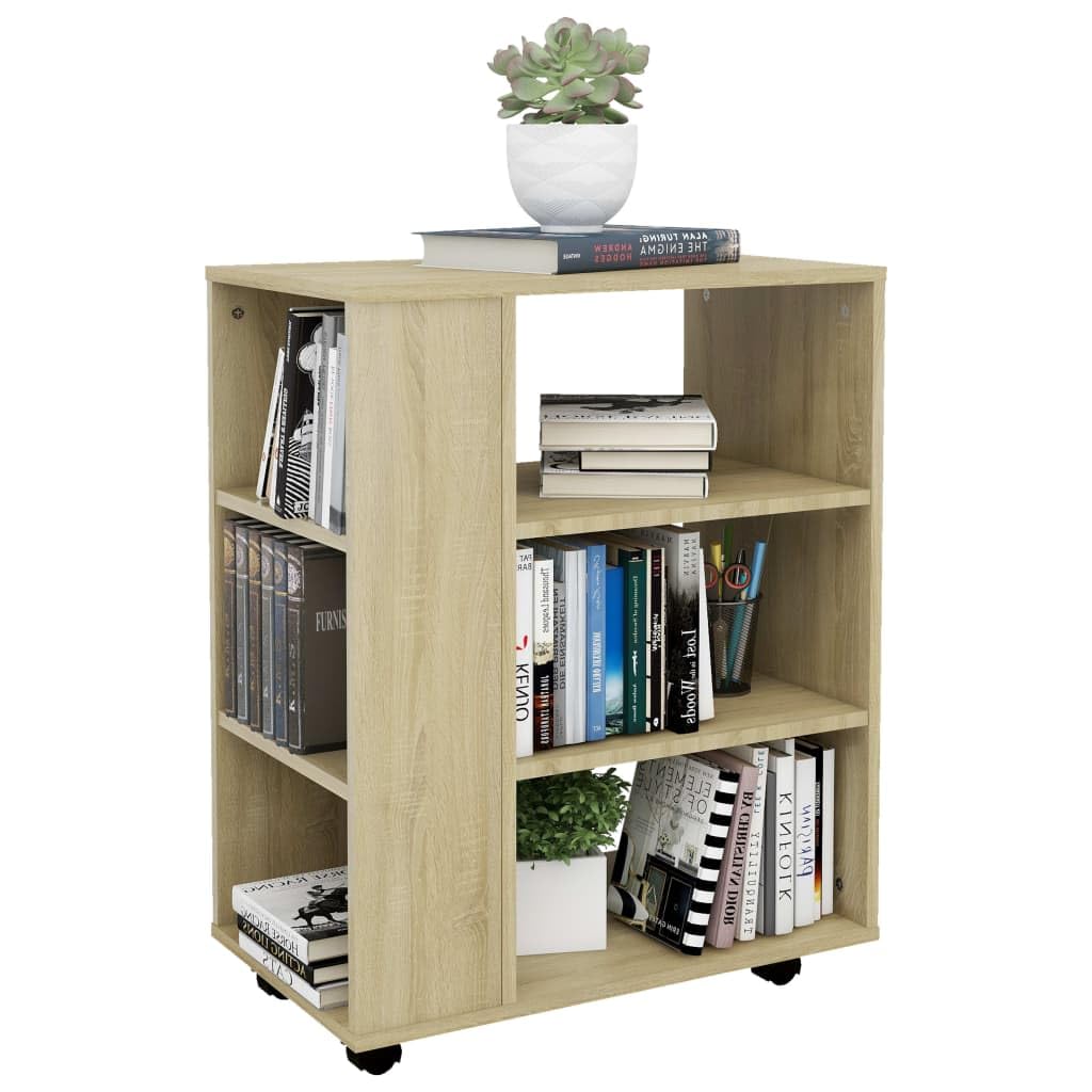 vidaXL Rollcontainer Büroschrank Sonoma-Eiche 60x35x75cm Holzwerkstoff