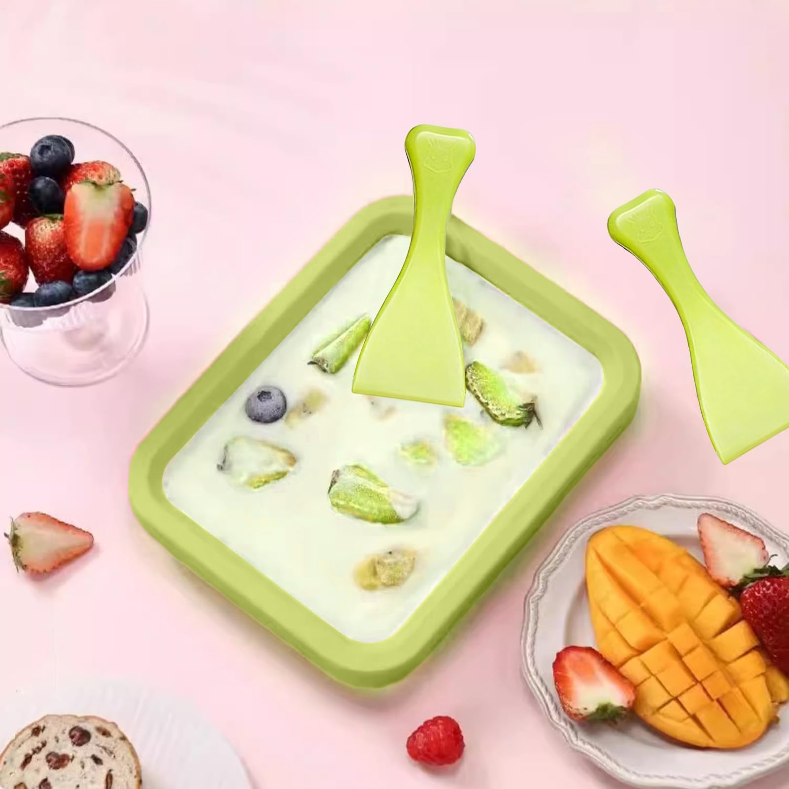 Stainless Steel Ice Cream Maker, zwijana taca na lody | idealna do domu, kawiarni, restauracji, kuchni, dla dzieci, na rodzinne spotkania, imprezy na świeżym powietrzu, letnie zabiegi, imprezy