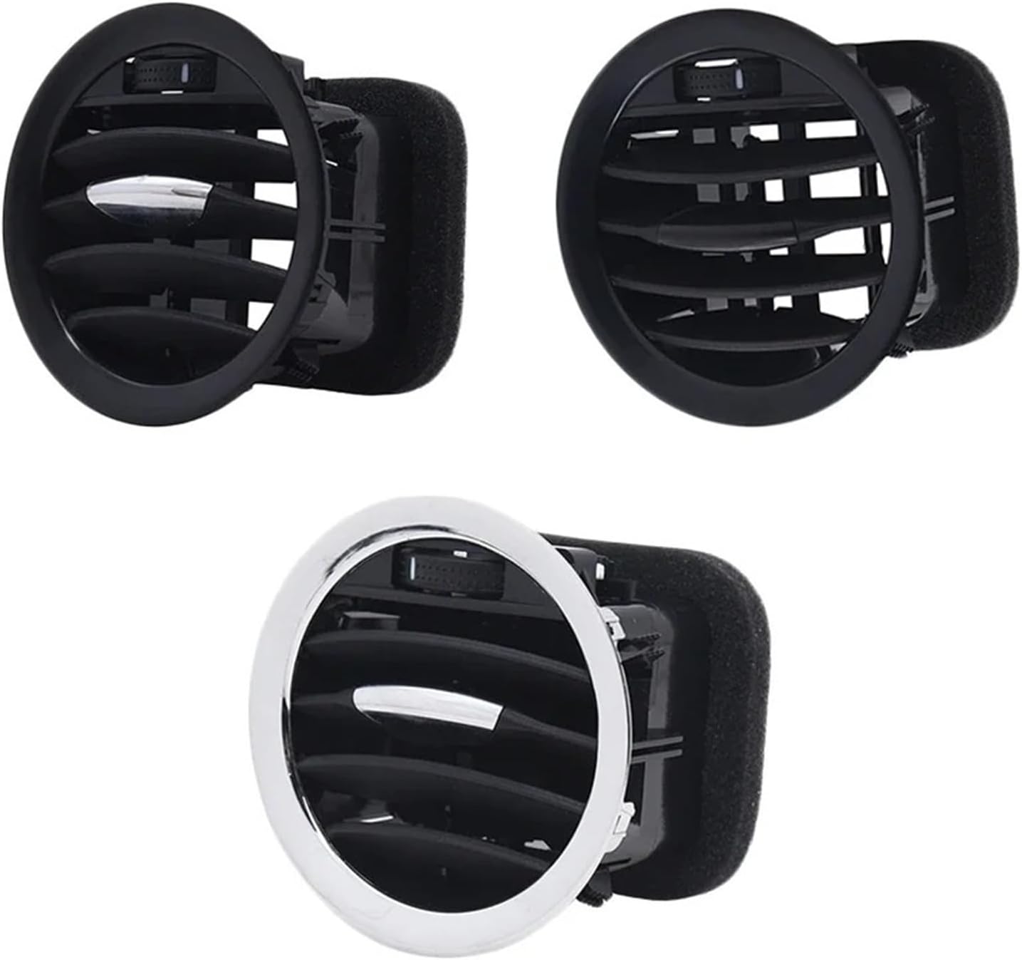 Automotive Air Conditioning Vents 13417363 2201099 A/C Air Vent Cover Outlet Grille Fit for Opel ADAM Corsa D MK3 Fit for Vauxhall Black/Chrome Nice-Looking(Full Chrome)