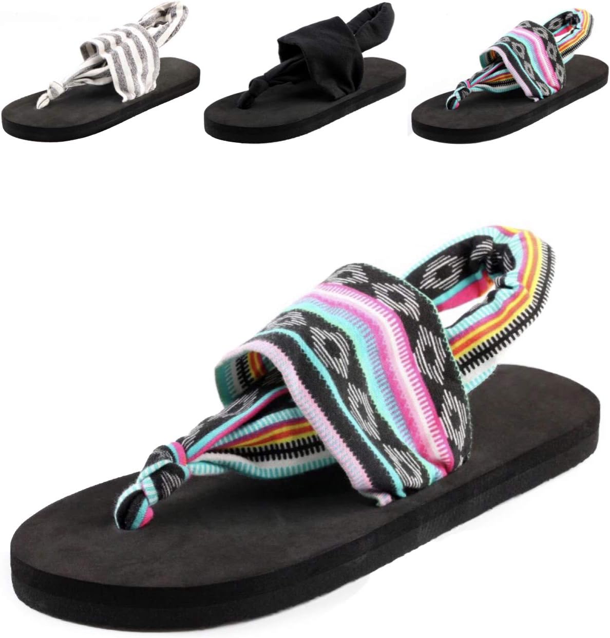 Donpapa Womens Flat Sandals Flip Flops Yoga Sling