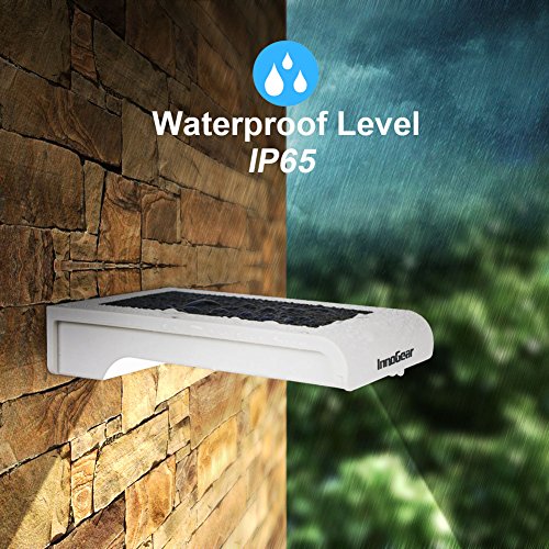InnoGear 24 LED Solar Lights Dim to Bright Motion Sensor Outdoor Wall Light Security Night Light for Gutter Patio Garden Path, Pack of 4