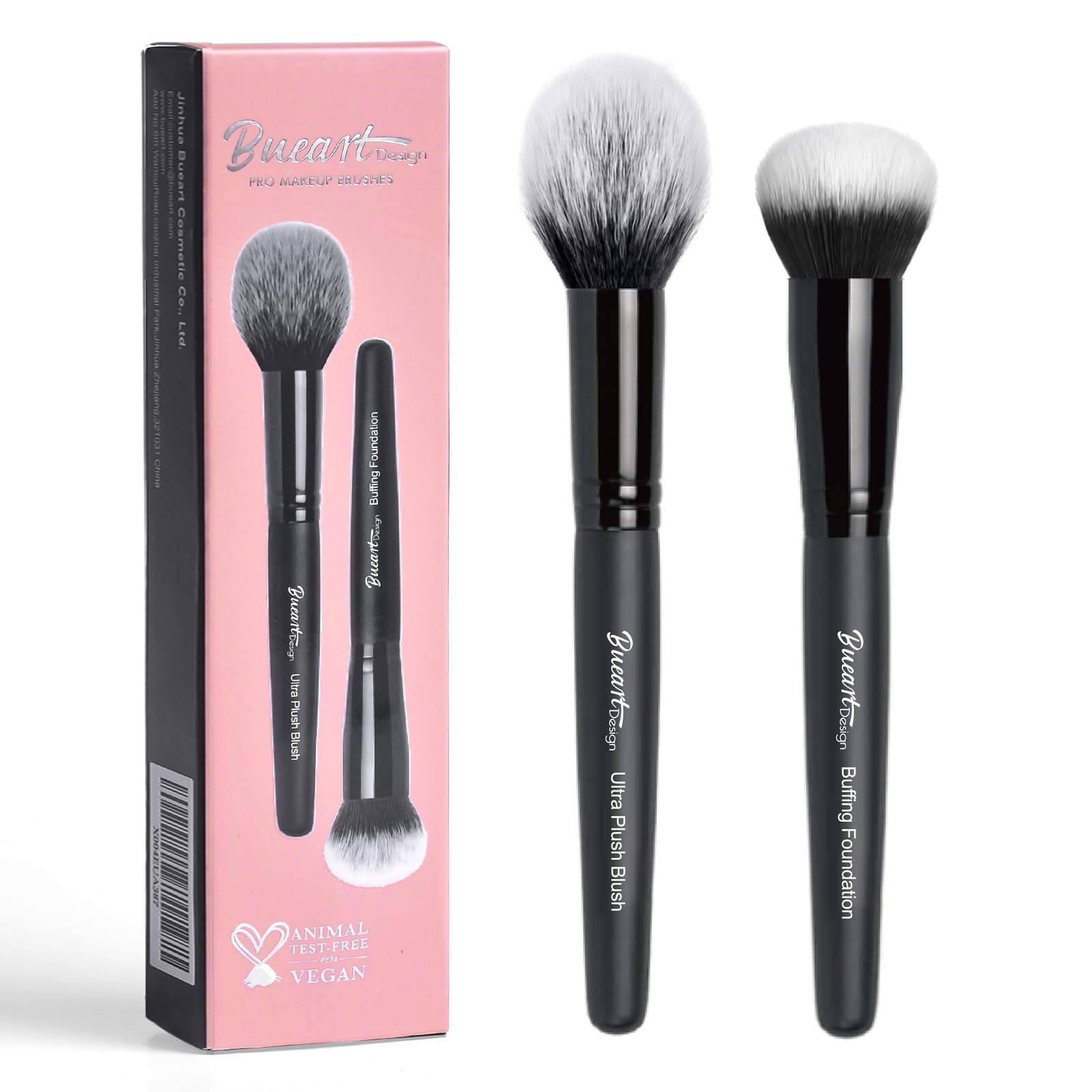 Bueart Design Ultra Plush Blush Makeup Brush with Domed shape for Liquid Blush&Cream&Powder,Buffing Foundation Brush with Tapered Dense Hair for Bronzer,Contour,Concealer,Vegan & Cruelty-Free,M5