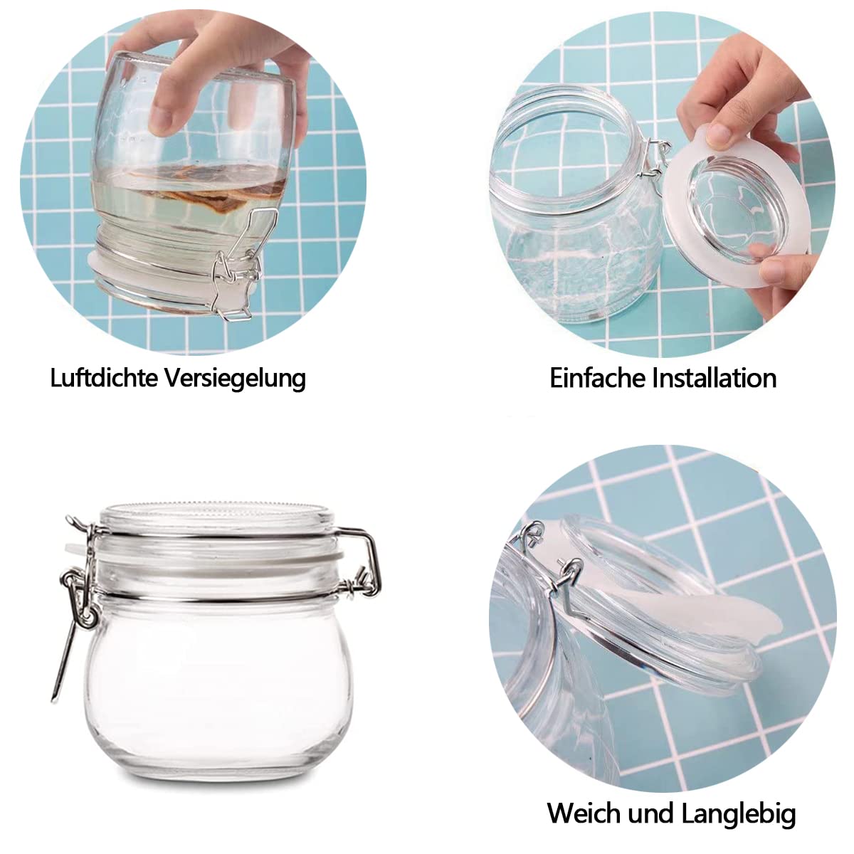 Guarnizioni Silicone Per Barattoli - 10 Pezzi Bianchi, Ermetici