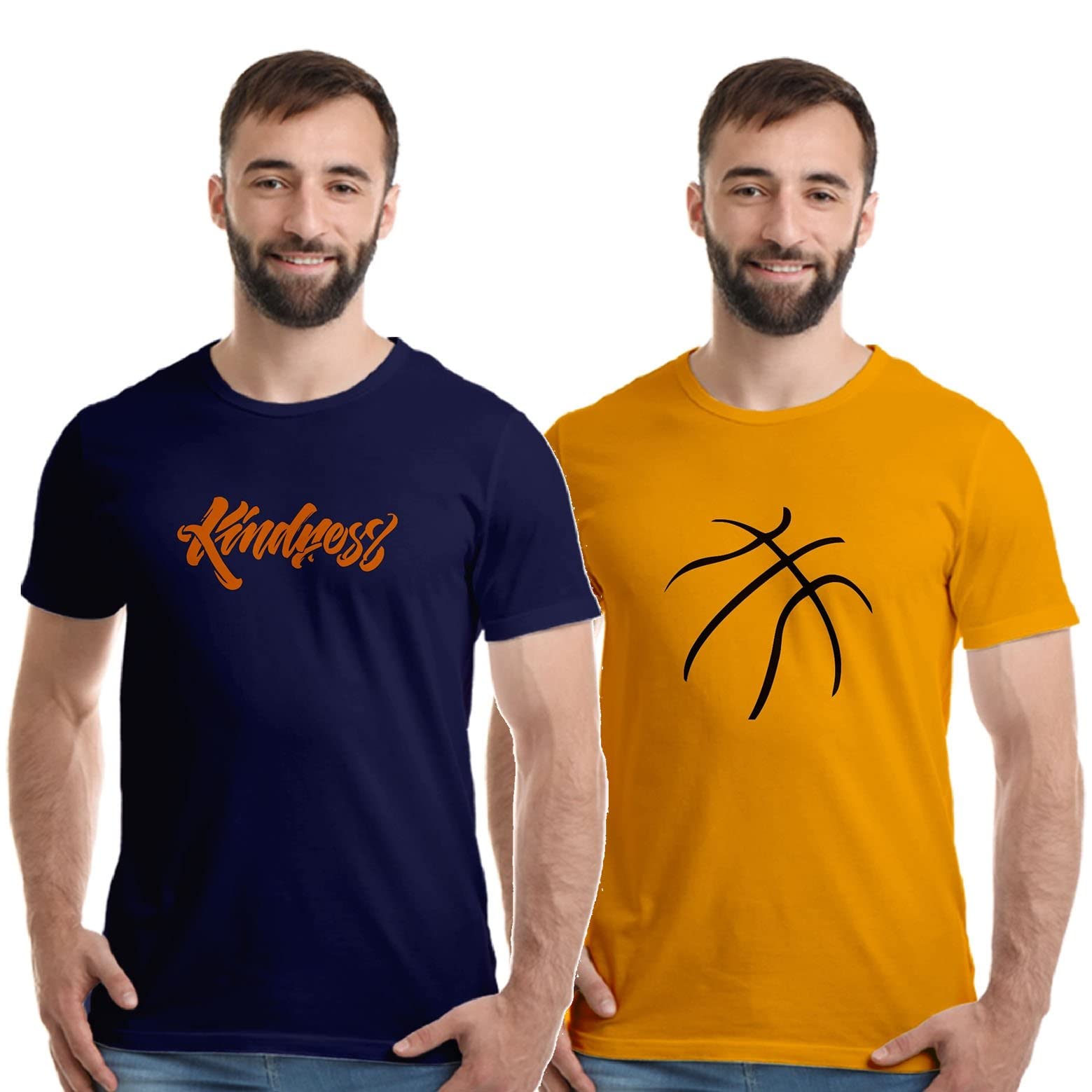 BoodbuckPack Of 2 Printed Cotton T-shirt