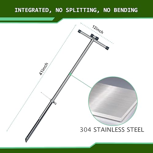 Miniatura 3 de KAXIWEI Sonda de muestra de suelo de 40 pulgadas de acero inoxidable 304, sonda de muestra de suelo tubular con eyector y pedal para muestreo de