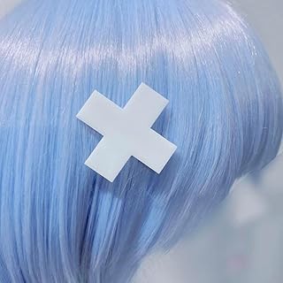 ばってん バッテン ヘアピン 水色 サブカル サブカル地雷 地雷系 サブカル系 量産型 (ホワイト)