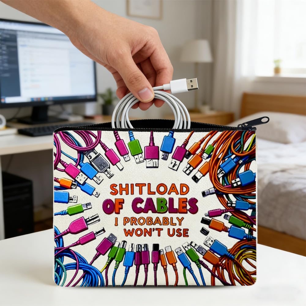 Cable Storage Bag Portable Cord Organizer Pouch Tangle Free Electronic Cable Case for Chargers Wires Cables Waterproof Tech