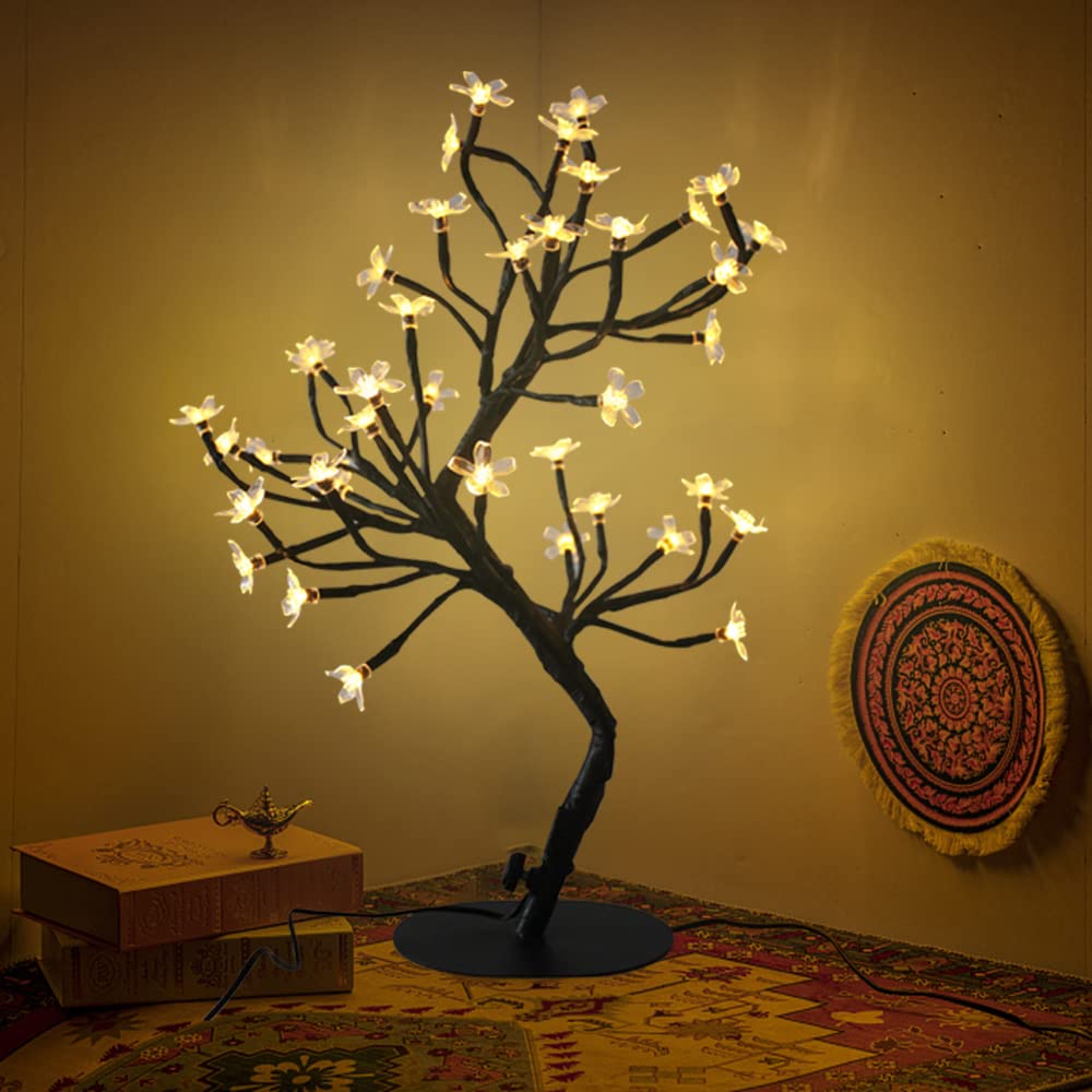 LED Kirschblütenbaum Lampe – 43.2 Cm, 40 LEDs, Warmweiß, USB-Betrieb, Für Tischdekoration