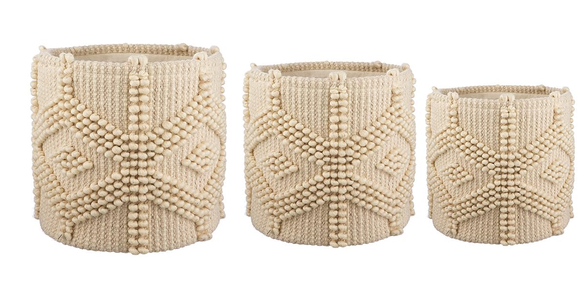 Panier en tissu Casablanca haut de gamme set de paniers ronds de rangement design épuré et durable
