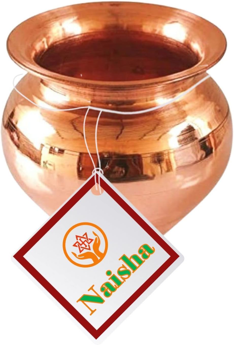 Naisha Indian 100% Copper Kalash, Lota for Puja Wedding Purpose Temple Decoration 7 cm Height (Small)