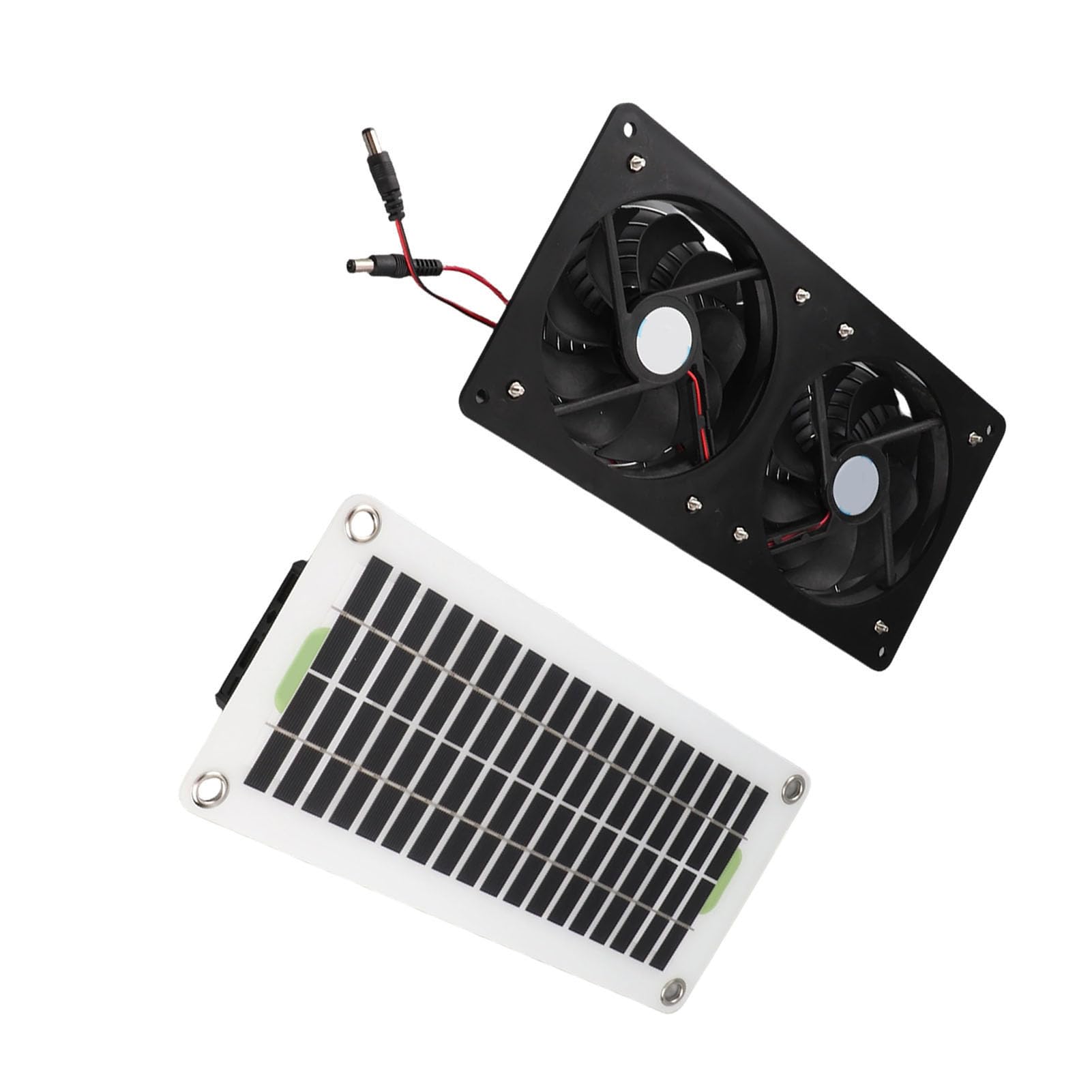 Kit ventilateur d'échappement solaire 50W double pour aération de serre et maison