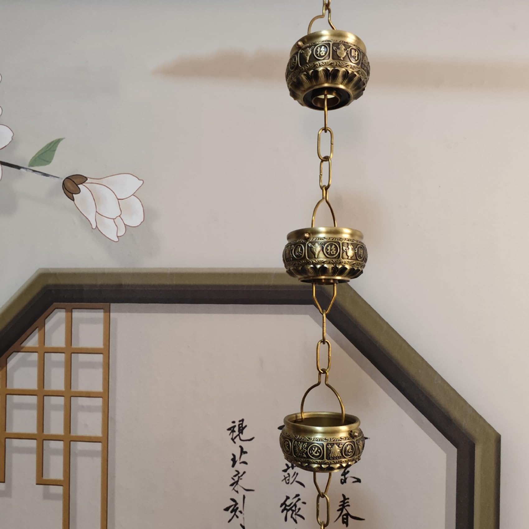 Amazon.co.jp: 鎖樋 レインチェーン 和風 排水 1m 雨どい用鎖樋 側溝雨