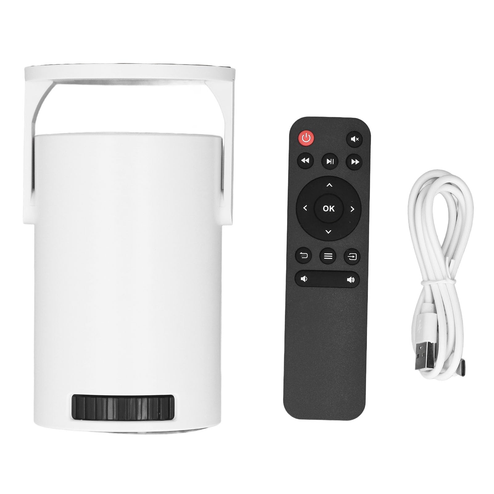 Mini Proiettore, Proiettore con Wifi e Bluetooth, Supporto 4K 1080P Proiettore Portatile Schermo da 60 Pollici Girevole a 180° Proiettore di Film Auto Trapezio Compatibile per