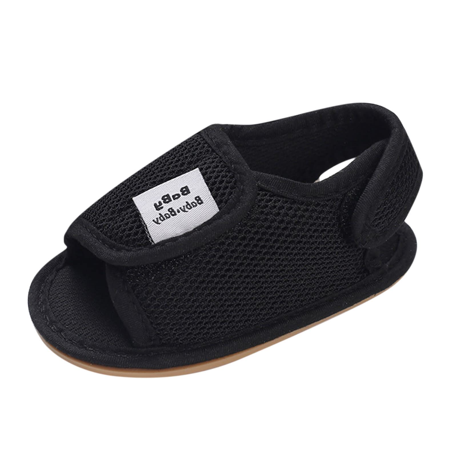 RNTOP Baby Girls Boys Sandals Infant Toddler Shoes First Walkers Prewalkers Mesh Soft Sole Sneakers Casual (Black, 5 Infant)
