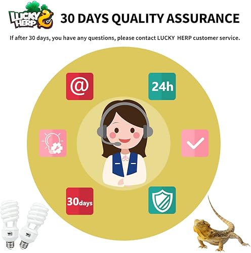 Miniatura 7 de LUCKY HERP Paquete de 2 luces UVA UVB para reptiles, 23 W 10.0 UVB para reptiles del desierto, lámpara fluorescente compacta de terrario, bombilla