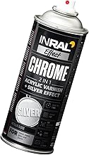 INRAL Chrome Spray Paint Silver - Spray Paint for Indoor and Outdoor Use - Silver Spray Paint for Professionals and DIY Enthusiasts, Perfect for DIY and Upcycling - 400 ml for an Area of 2 m²