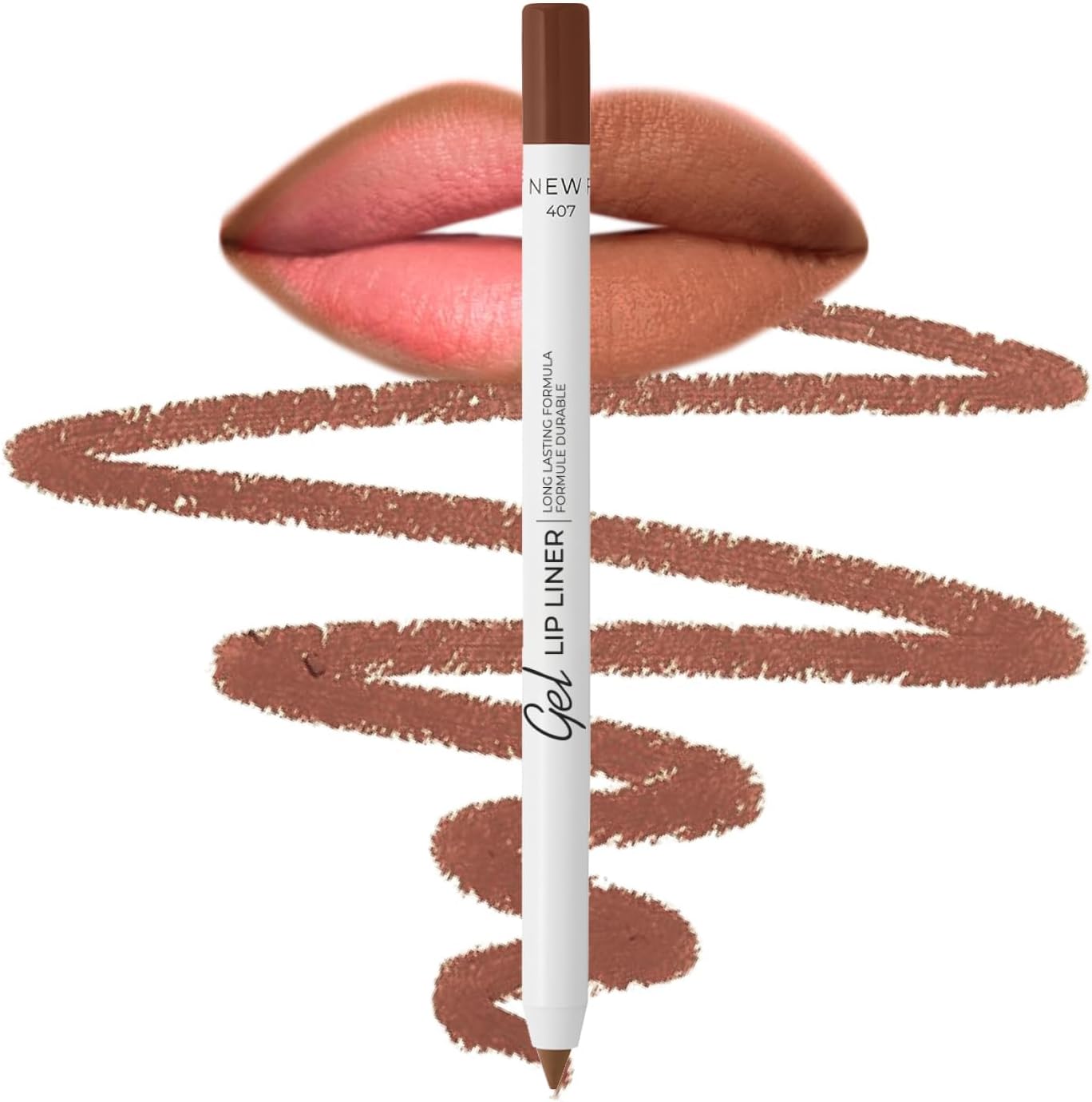Lamel Lip Liner Pencil - Ash Rose - 2-in-1 Waterproof Lip Liner - 8-Hour Wear, Creamy Texture, Sharpenable, High Pigment - Provides Smooth Finish or Full Coverage - N.407