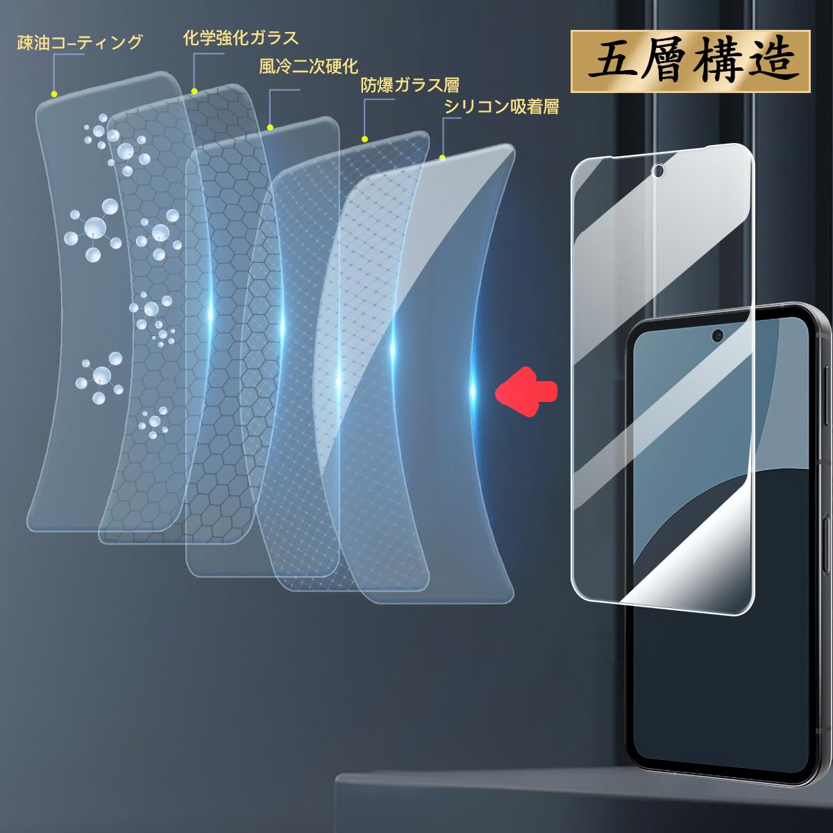 Amazon | 対応 AQUOS sense9 ガラスフィルム ガイド枠付き 2+2枚セット