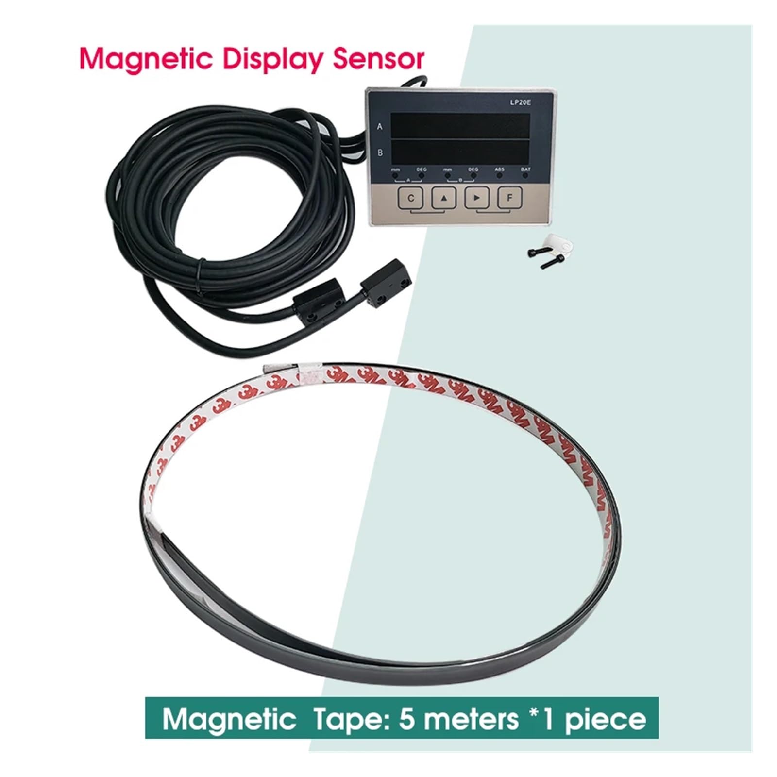 LP20E Display A Cifre A 2 Assi DRO Sensore Magnetico Lettura dello Spostamento del Nastro Tornio CNC Macchina Utensile for La Lavorazione Legno,Misurazione Precisa | LP20E -5000mm set
