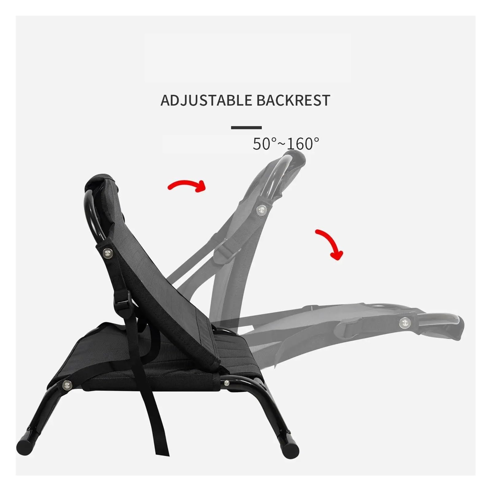 Verstellbarer Kajaksitz, multifunktionaler Angelsitz, kompakter Kanusitz mit Rückenlehne for Reisen aufblasbaren Kajaks Universal Kajak Sitz