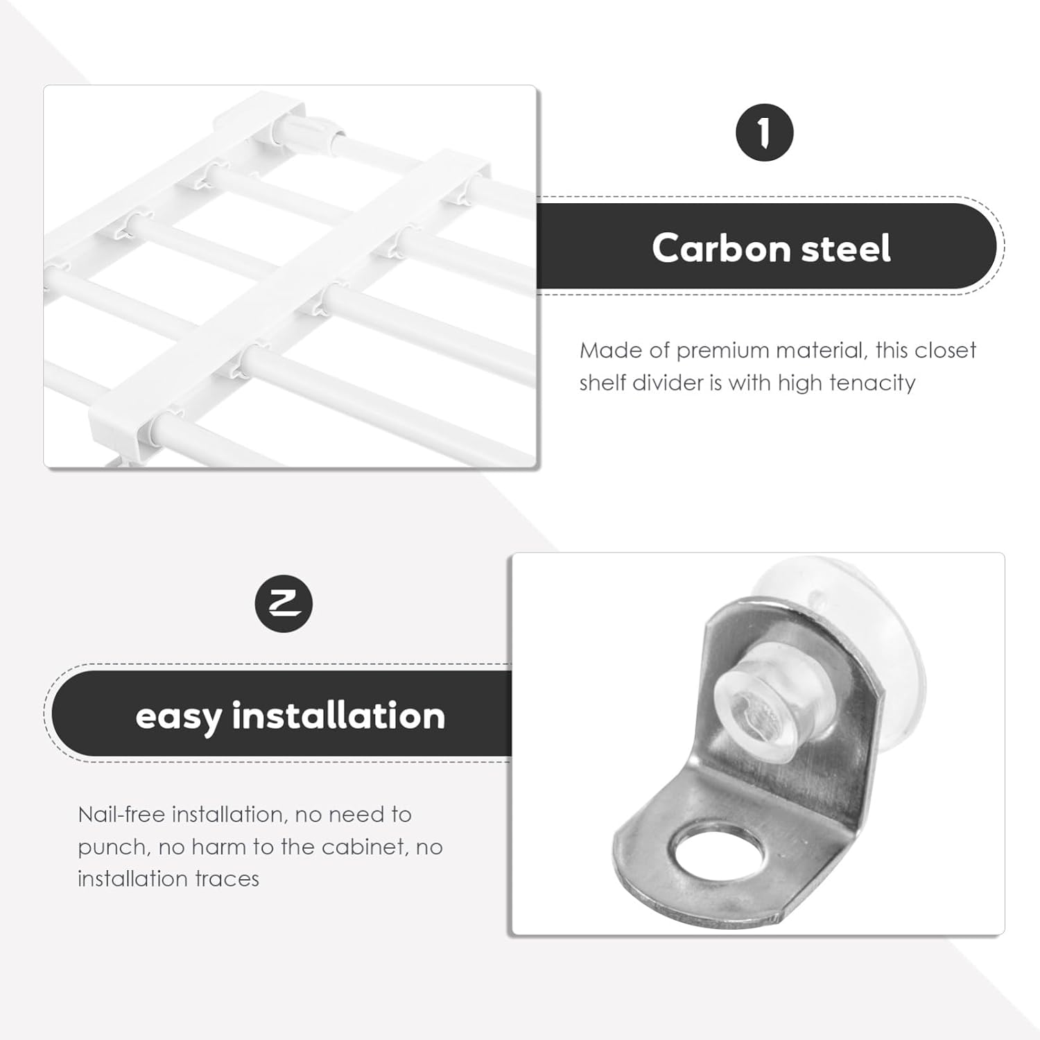 Space-Saving Closet Organizer Retractable Layered Partition Closet Rod Shelf Telescopic Rack