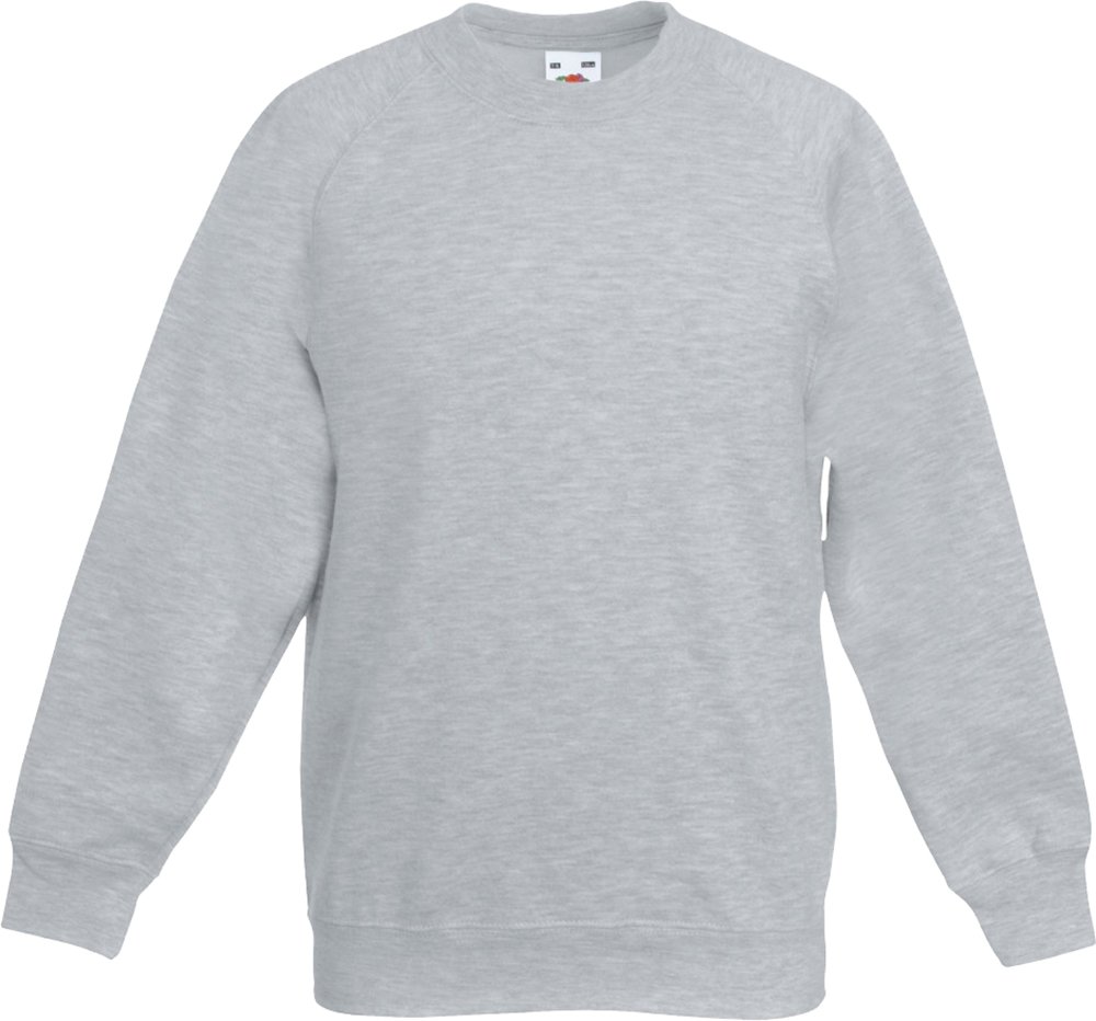 Fruit Of The Loom Boys Grey (Heather) Childrens Raglan Sleeve Sweatshirt Heather Grey 9-11