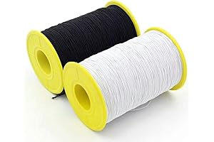Milcraft Shimmering Black and White Elastic Thread For Jewelry