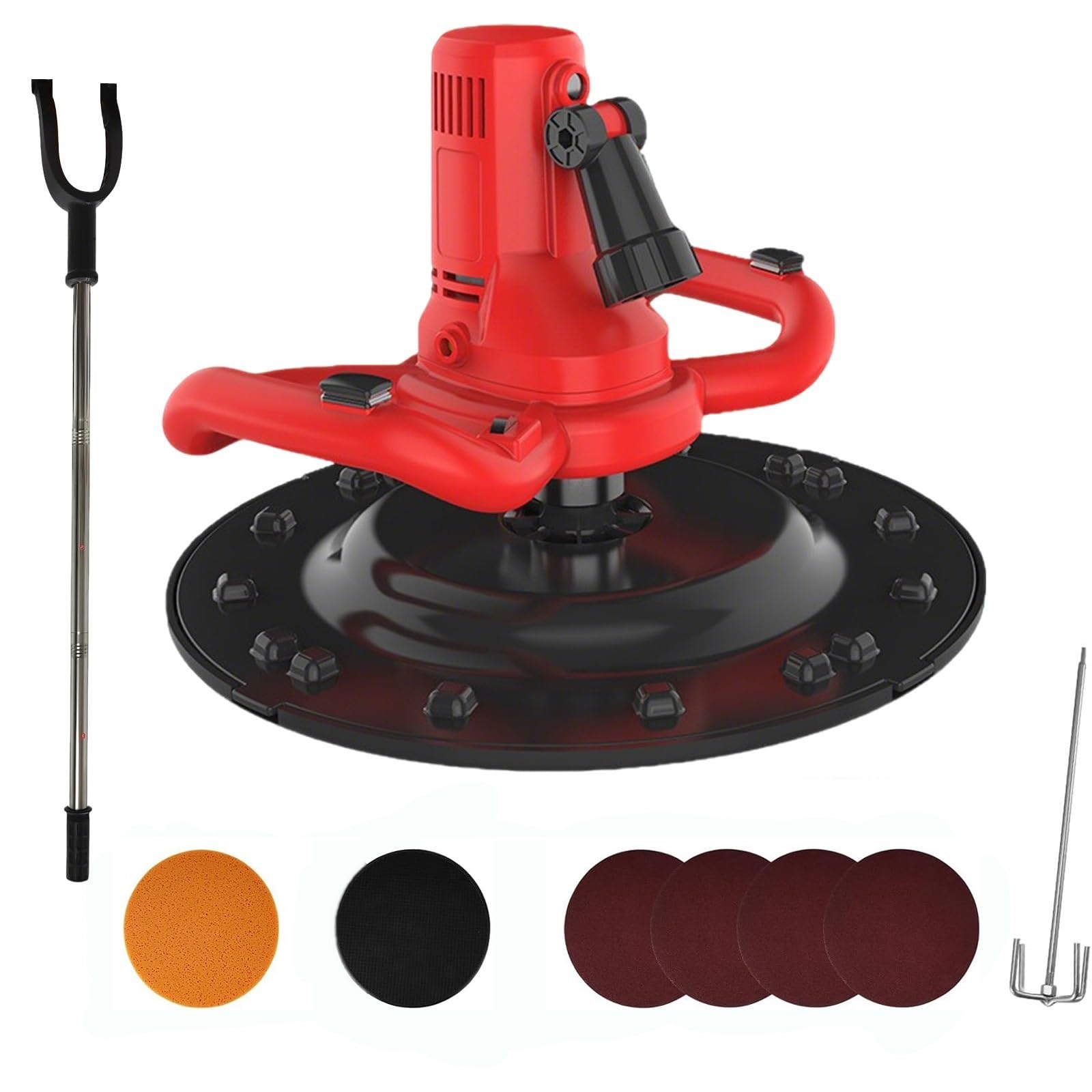 Lucidatrice per betoniere con asta di miscelazione, motore in rame puro a 1-6 velocità, 80-600 giri/min, base autoadesiva, luce a LED per lavori di costruzione