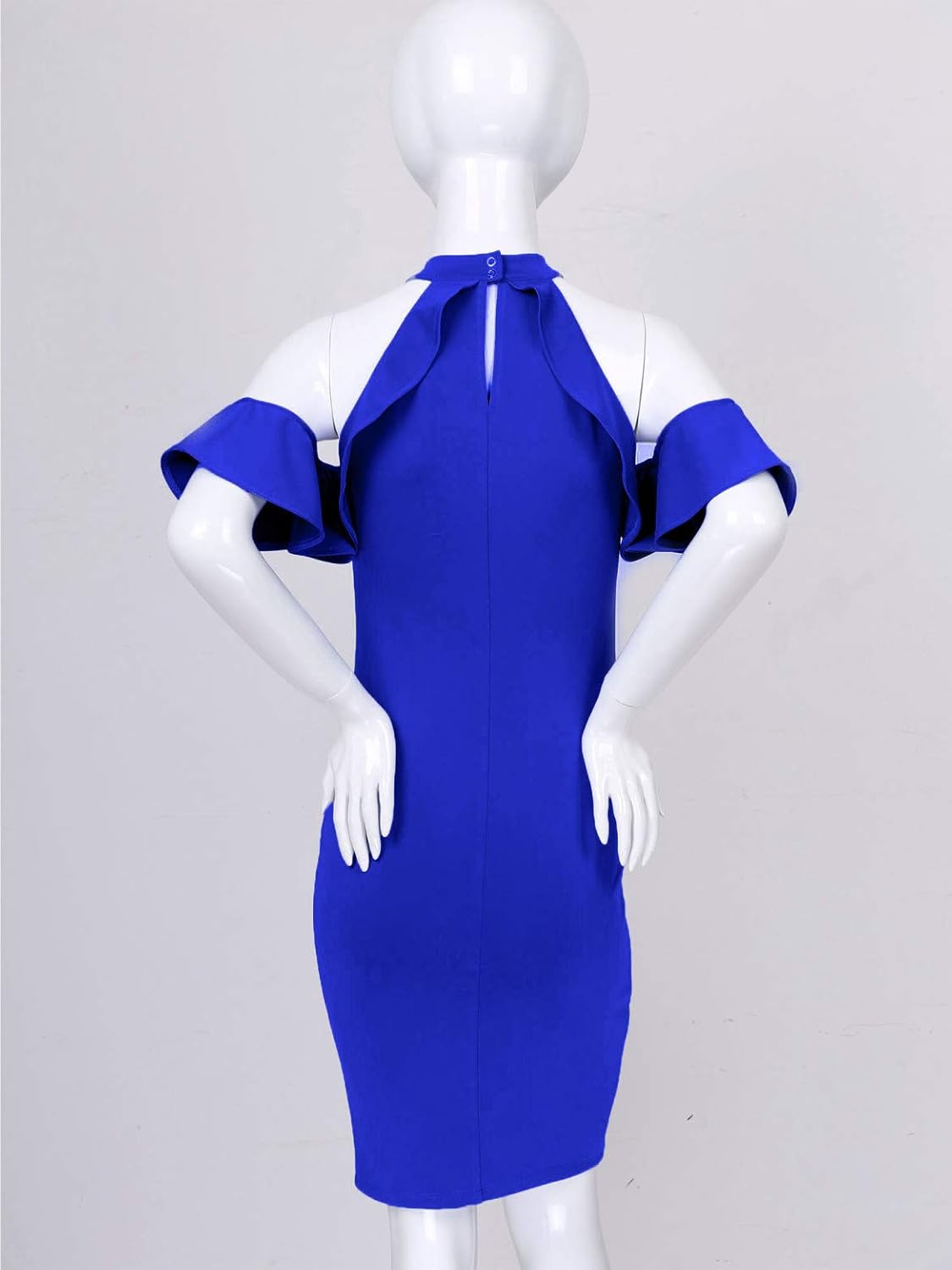 iiniim Women's Off Shoulder Falbala Maternity Dress Slim Fit Short Sleeve Dress Bodycon for Photography Baby Shower