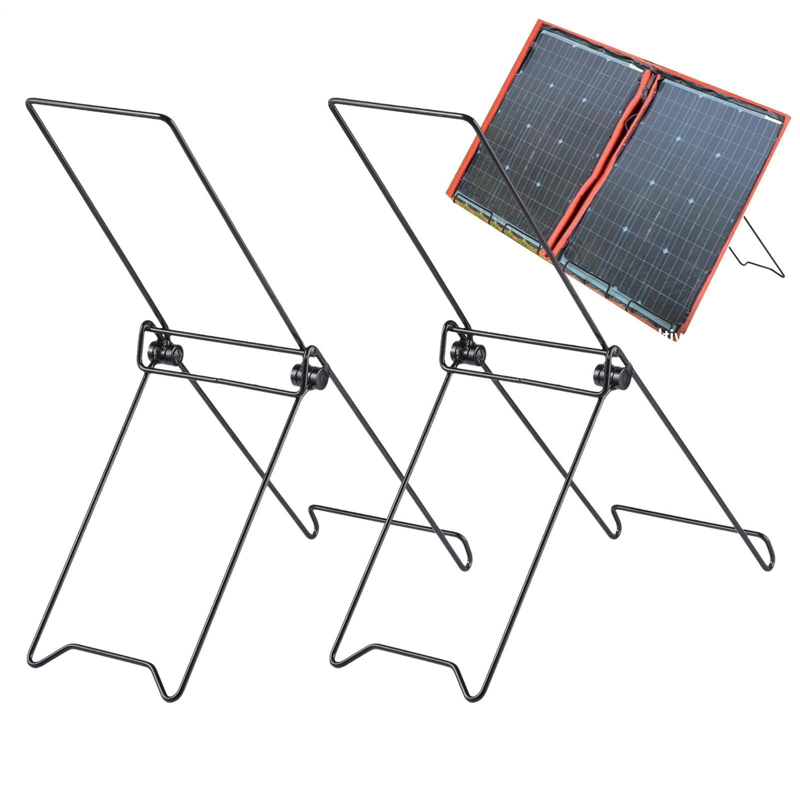 Soporte Para Panel Solar Rack Metálico De Montaje Rápido | Soporte Panel Solar Exterior 2 Piezas Jardín Balcón Patio Trasero Sendero Tejado Viaje Picnic Sin Conexión A Red