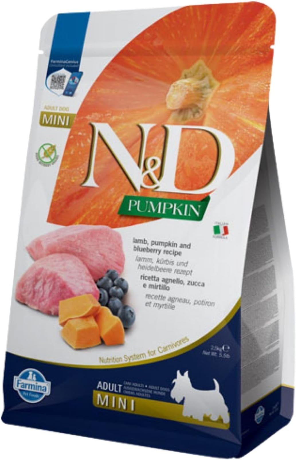 Farmina N&D Pumpkin Dog Lamb & Blueberry Puppy Mini 2,5 kg