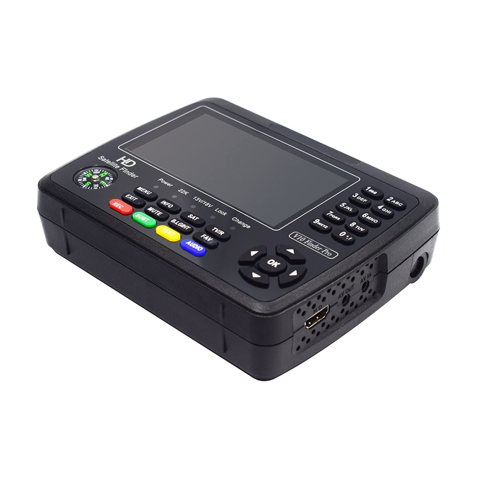 Buscador de SatéLite, V10 Pro Buscador de satélite Medidor de señal Buscador de señal de TV satelital DVB-S / S2 / S2X / T / T2 COMBO Medidor de señal de mano digital H.265