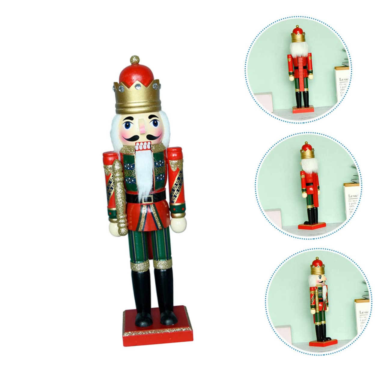 Cabilock 2 Pièces Roi Casse-Noix Noël Lumière Soldat Fée Officier De Plein Air Décoration De Jardin Casse-Noix De Bureau Casse-Noix De Décoration De Casse-Noisette Rouge Bois