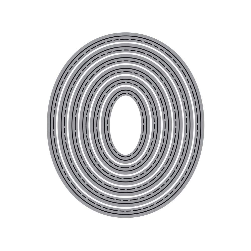 MISS KUTY Troquel fino ZAG Formas geométricas Óvalos 6u. Para cortar papel, cartulina, goma EVA y hojas de aluminio para proyectos de tarjetería, scrapbooking y manualidades