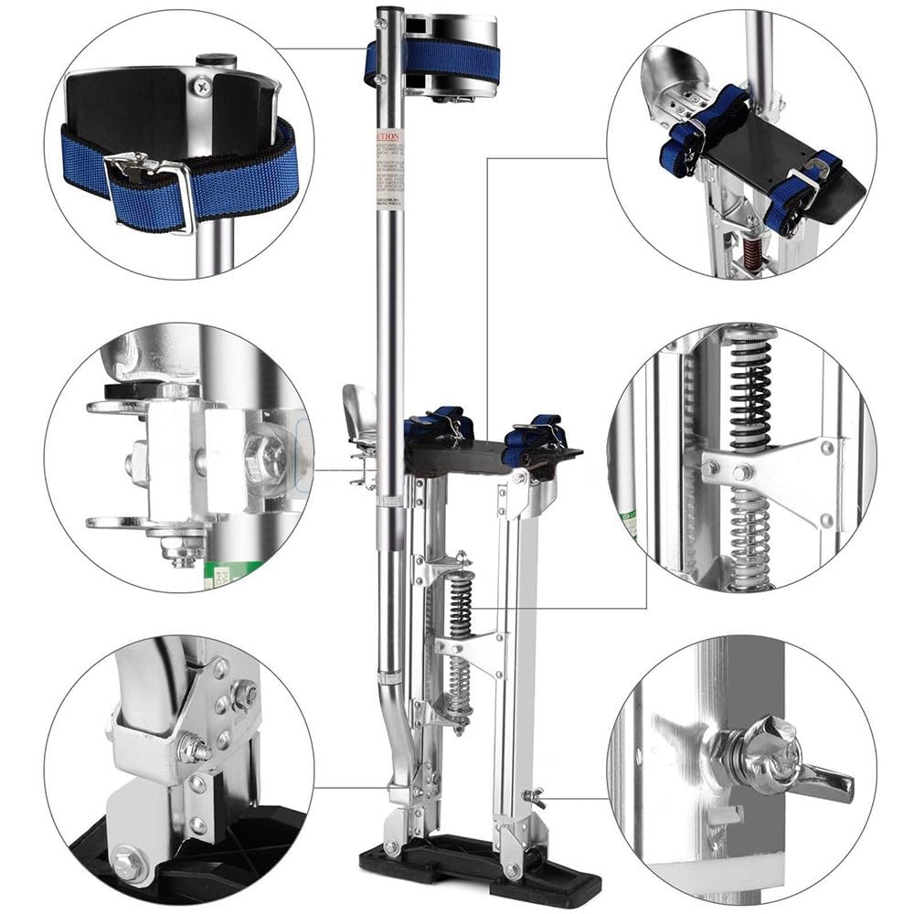 Échasses pour cloisons sèches, échasses pour Peintres, échasses réglables en Aluminium, /46-76 cm/ 61-101 cm Échasses pour plâtriers pour placoplâtre Nettoyage de Peintre 46-76 cm