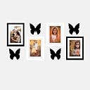 Amazon Brand - Solimo Set of 4 Black & White Photo Frames With Mount Paper (6 X 8 Inch - 2 Pcs Black & 2 Pc White) & Butterfly Plaques gallery image
