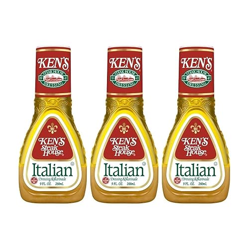 Ken's Steak House Aderezo italiano y adobo (9 onzas líquidas, paquete de 3)
