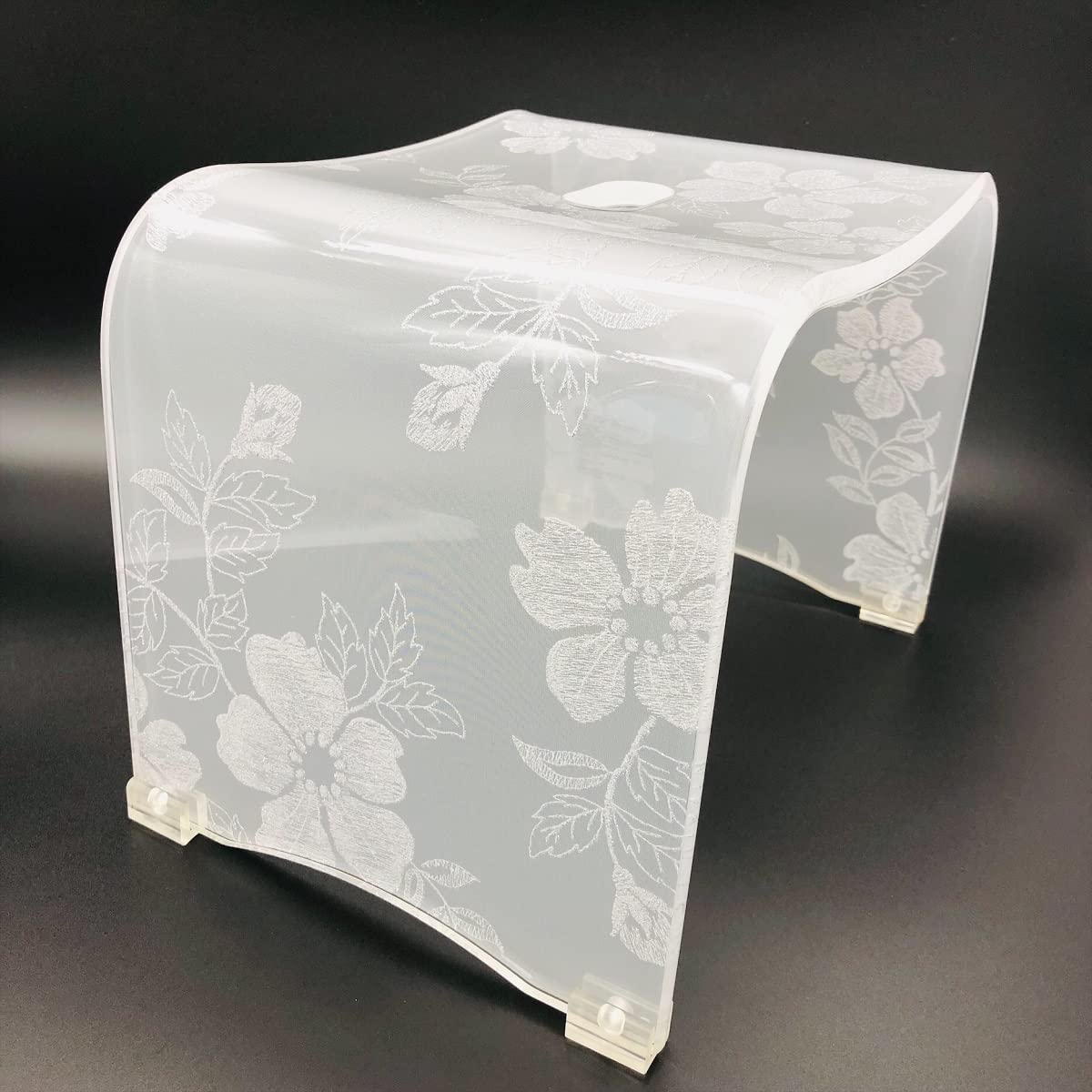 Amazon｜オーガンジーケミカル 花柄 バスチェア ホワイト 高さ