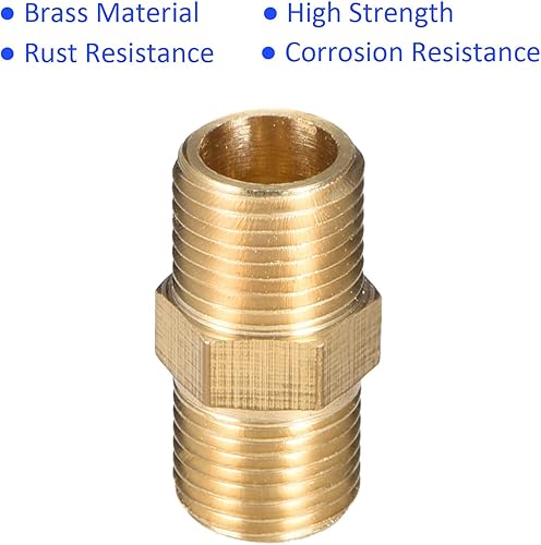 Miniatura 5 de M METERXITY Paquete de 8 accesorios de tubería de rosca macho, accesorio de tubería de rosca macho hexagonal G18 x G18, adaptador de acoplador