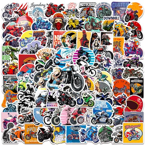 Huaxintoys Lot d'autocollants de moto, moto-cross en vinyle pour bricolage, ordinateur portable, bagage, réfrigérateur, skateboard, motocross, vélo,...