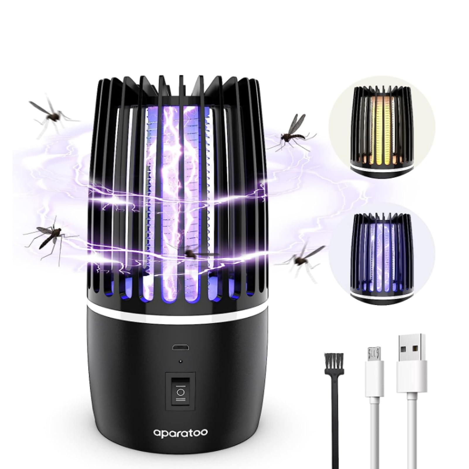 PUCHEN Bug Zapper, Rechargeable Electric Fly Killer Fly Traps Indoor, Portable Fly Catcher Insect Killer Electric, UV Fly Zapper Electric Mosquito Killer Lamp, for Indoor Outdoor