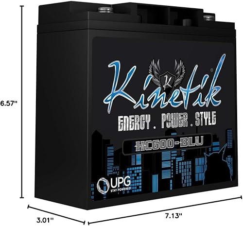 Miniatura 6 de Kinetik HC600 BLU Series 600-watts 12 voltios, batería de celdas para audio, para auto.