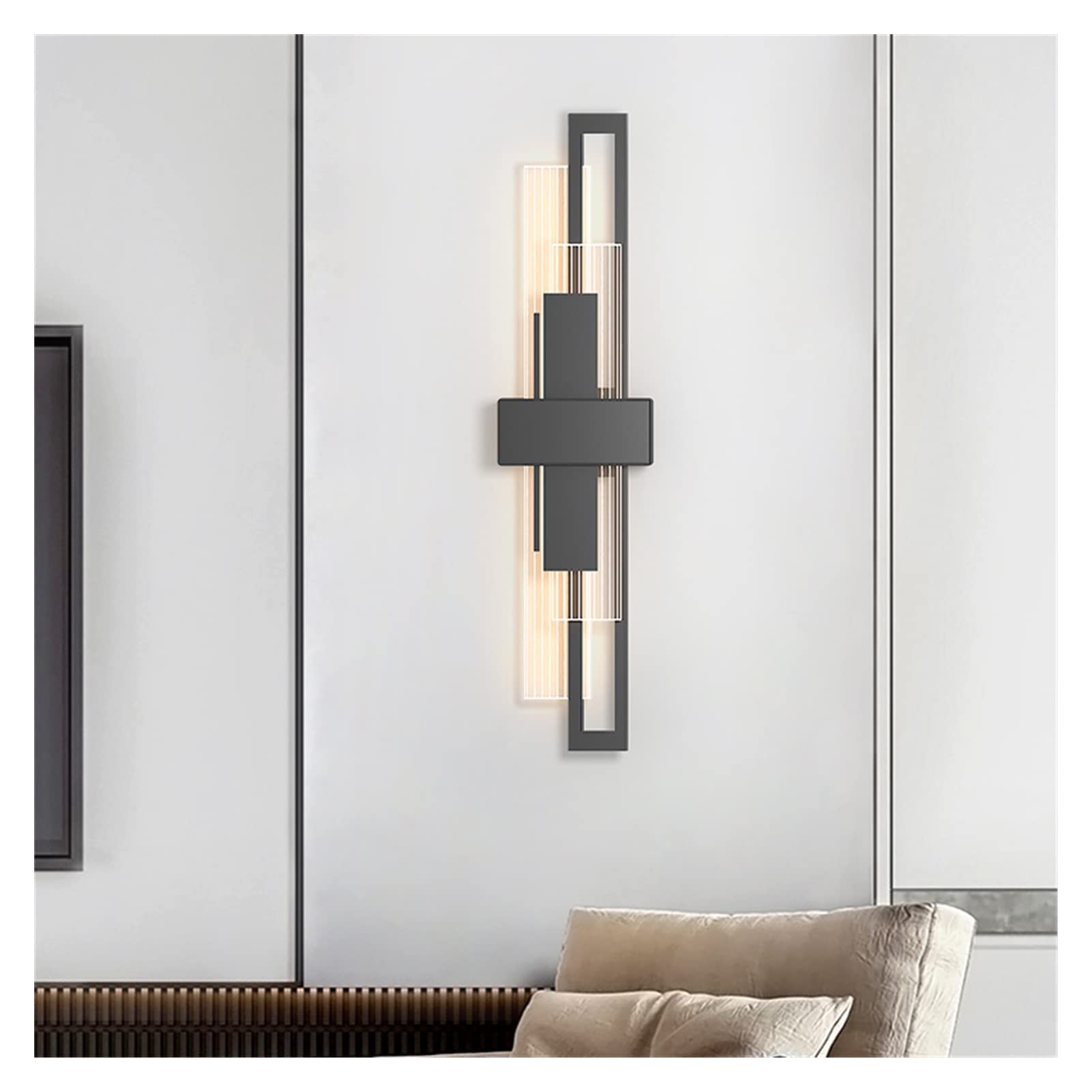 ZTCHSENZT Wall Sconces, Modern Wall Lamp Gold Bedroom Bedside Lamp - Minimalist Living Room Background Wall Aisle Wall Lamp,Black-b-Changeable